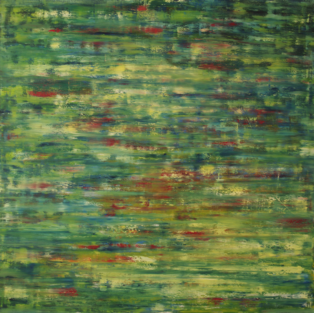 Sommer-See, 150 x 150 cm, Ölfarbe (2017)